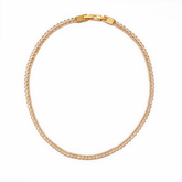 Full Zircon Double-Row Necklace | Brass with 14K Gold / Platinum Plating