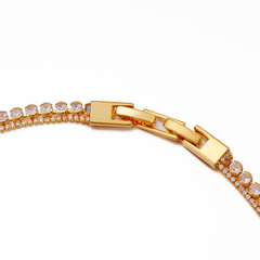 Full Zircon Double-Row Necklace | Brass with 14K Gold / Platinum Plating