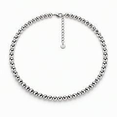 Sleek 6mm Bead Strand Necklace | High-Polish Stainless Steel Ball Choker