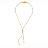 Full Zirconia Tassel Necklace | Brass with 14K Gold Plated