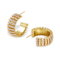 Radiant Opulence: Dazzling Gold Plated Hoop Earrings