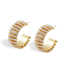 Radiant Opulence: Dazzling Gold Plated Hoop Earrings