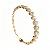 14K Gold Plated Square CZ Tennis Bracelet