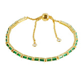 Gold Plated Adjustable Bracelet Wholesale | Baguette Cubic Zirconia Slider Bracelet | Fashion Jewelry OEM Manufacturer & Custom Supplier