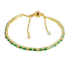 Gold Plated Adjustable Bracelet Wholesale | Baguette Cubic Zirconia Slider Bracelet | Fashion Jewelry OEM Manufacturer & Custom Supplier