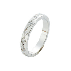 Stainless Steel Diamond-Cut Band Ring | 316 Gold & Silver Rings with Zircon Stones for OEM Jewelry Brands