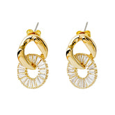 Gold Donut Earrings with Baguette CZ | Modern Statement Jewelry Manufacturer & OEM Supplier