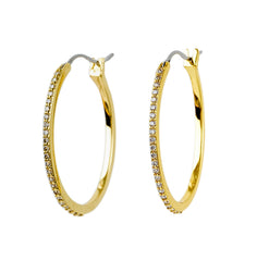 Classic Lightweight CZ Hoop Earrings – Brass/Silver Options, Gold & Rhodium Plating