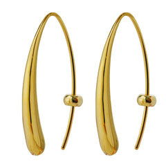 Fluid Sculptural Hook Earrings with Mirror-Polish Finish | 14K Gold Plated