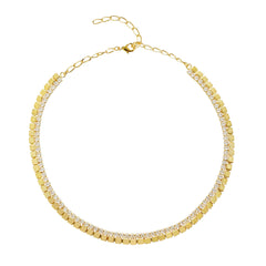 Gold Plated Box Chain Necklace Wholesale | Cubic Zirconia Statement Choker | Fashion Jewelry Manufacturer & OEM Supplier