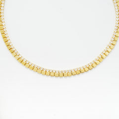 Gold Plated Box Chain Necklace Wholesale | Cubic Zirconia Statement Choker | Fashion Jewelry Manufacturer & OEM Supplier
