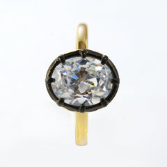 Oval CZ Gunmetal Plated Ring | Dual-Tone Modern Design for OEM Jewelry Brands