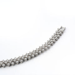 Platinum Plated Zirconia Tennis Bracelet | Modern Minimalist Style | OEM/ODM Fashion Jewelry