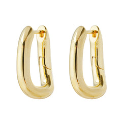 Minimalist Irregular Oval Hoop | Gold & Silver Plated | Modern Fashion OEM Jewelry