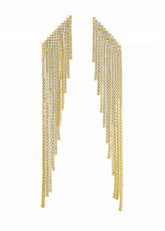 Luxury Gold Zircon Fringe Earrings | OEM & Wholesale Jewelry Supplier