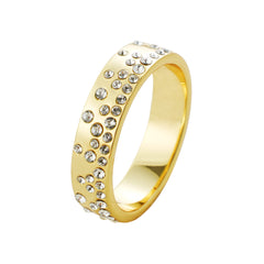 Bubble Texture Pavé Ring – 14K Gold Plated Brass | Clear Rhinestone Accents