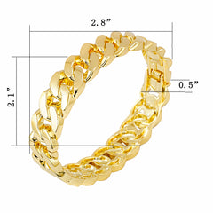 Curb Chain Oval Bangle | Zinc Alloy with Imitation Gold Plating