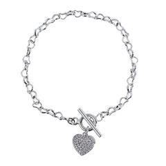 Gold & Silver Toggle Heart Bracelet Wholesale | High Shine Chain Jewelry | Custom OEM Bracelet Manufacturer for Fashion Brands