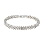 Platinum Plated Zirconia Tennis Bracelet | Modern Minimalist Style | OEM/ODM Fashion Jewelry
