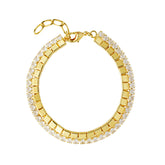 14K Gold Plated CZ Tennis Bracelet | Brass Base | High-Shine B2B Fashion Jewelry Manufacturer