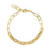 Paperclip Marine Bracelet with Pavé Crystals