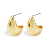 14K Gold Plated Modern Statement Stud Hoops