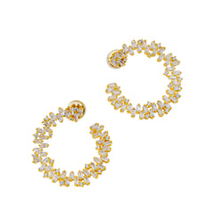Sparkling Spiral Hoop Earrings – Brass Base, 3A Zircon, 14K Gold / Platinum Plating Options