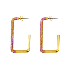 Classic C Shape Hoop Rose Zirconia