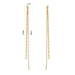 Full Zircon Tassel Drop Earrings