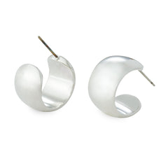 Chunky Dome Hoop Earrings in Stainless Steel Chrome Plating