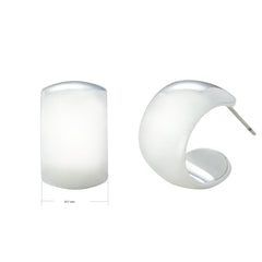 Chunky Dome Hoop Earrings in Stainless Steel Chrome Plating