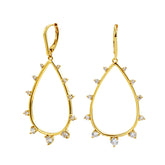 Hollow Teardrop Zircon Earrings – 14K Gold Plated Elegant Dangle Earring