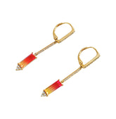 Tourmaline Drop Earrings with CZ Accents | 14K Gold Plated Brass | Colorful Luxury Dangle Earrings OEM