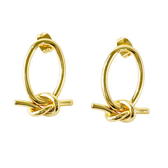 Plain Knot Loop Earrings – Brass with 14K Gold Plating
