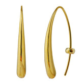 Fluid Sculptural Hook Earrings with Mirror-Polish Finish | 14K Gold Plated