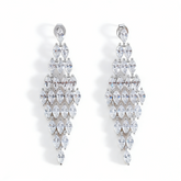 Marquise CZ Cascading Drop Earrings – Rhodium / 14K Gold Plated (Black CZ Option)
