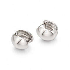 Bubbly Chic Dome Huggie Hoop Earrings | Rhodium-Plated Brass with 925 Sterling Silver Posts