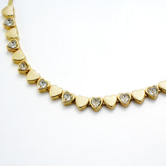 Movable Slider Hearts Necklace
