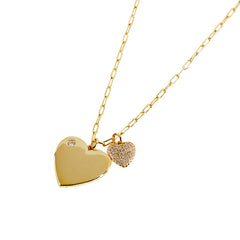 Dual Heart CZ Pendant Necklace | Layered Heart Charm Jewelry | Adjustable Chain | OEM/ODM Fashion Jewelry Supplier