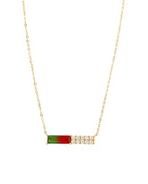 Baguette Tourmaline Bar Necklace | Gold-Plated Brass or 925 Silver OEM Jewelry Manufacturer