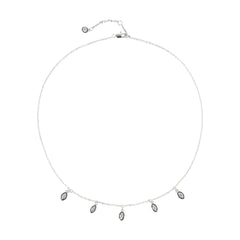 Delicate Dual-Tone Drop Necklace | 14K Gold & Gunmetal Plating | Marquise CZ Charms | Fine Layering Jewelry Manufacturer