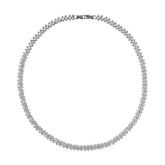 Platinum Plated Zirconia Tennis Necklace | Modern Minimalist Design | OEM/ODM Fashion Jewelry