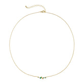 Minimal Colored Zircon Necklace | Brass / 925 Silver | 14K Gold Plating