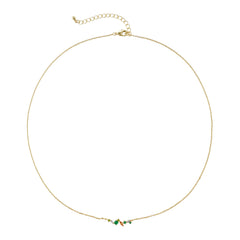 Minimal Colored Zircon Necklace | Brass / 925 Silver | 14K Gold Plating