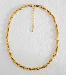 DNA Twisted Chain Necklace | Brass Base with 14K Gold & Silver Plating