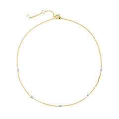 Rectangular CZ Station Necklace – Fine-Jewelry Inspired Minimalist Design, Available in brass or 925 Silver