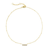 Minimalist Pave Bar Necklace – Lightweight & Elegant Chain Design (Brass / Silver Available)