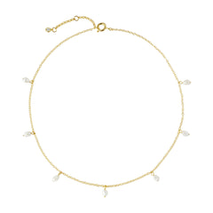 Elegant Freshwater Pearl Choker – Gold-Plated Brass, Modern & Refined