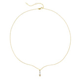 Minimalist 14K Gold-Plated Necklace with Tapered 3A Cubic Zirconia Pendant – Ideal for Everyday & Layering Collections