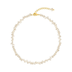Elegant Freshwater Pearl Beaded Necklace with 14K Gold Plating